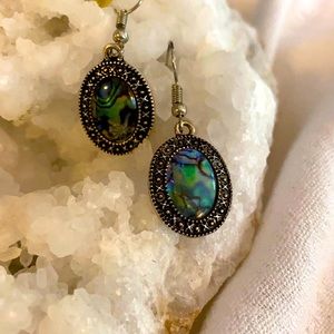Artisan Abalone Silver Earrings